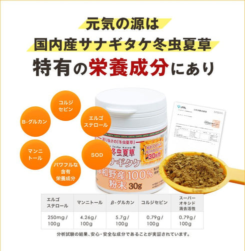 【SKU - 191】津和野産サナギタケ冬虫夏草 粉末100% - サプリ専門店 ギャバ太郎SHOP本店