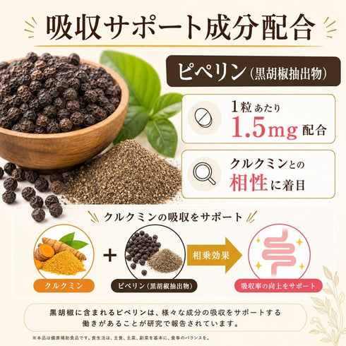 【SKU-311】濃縮ウコンパワー クルクミン120mg配合 高濃度クルクミノイド95% 黒胡椒抽出物で吸収強化 無添加 健康維持サポートサプリ - サプリ専門店 ギャバ太郎SHOP本店
