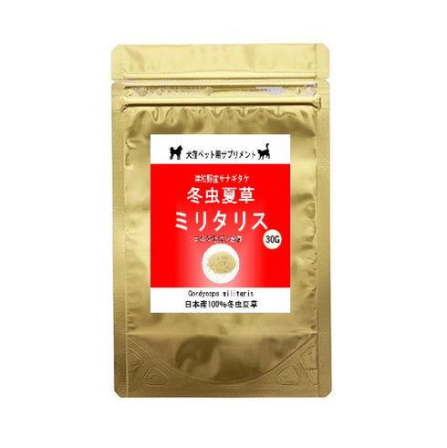 【SKU-801】ミリタリス 粉末 15g/30g 犬 猫 ペット 免疫力 サプリ 日本産100%サナギタケ冬虫夏草 コルジセピン - サプリ専門店 ギャバ太郎SHOP本店