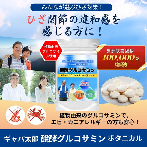 【SKU - n413】発酵グルコサミン ボタニカル サプリメント 日本初の組み合わせ!グルコサミン キャッツクロー オリーブ葉エキス 3つの成分が実現する軽やかな毎日 健康サポート 健康食品 送料無料 - サプリ専門店 ギャバ太郎SHOP本店